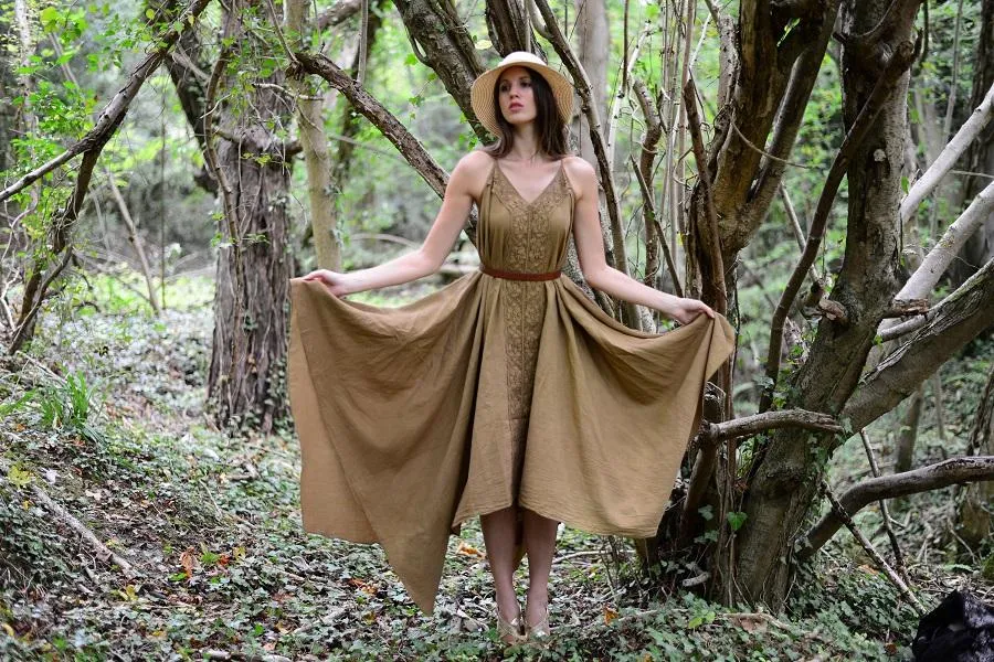 100% COTTON Lace front BOHO SWING MAXI DRESS many colours NATURAL MATERIALS