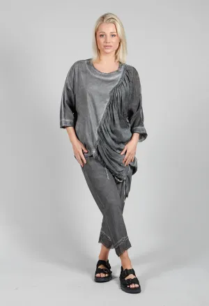 3/4 Sleeve T Shirt in Contone Tinto Freddo Grey Storm