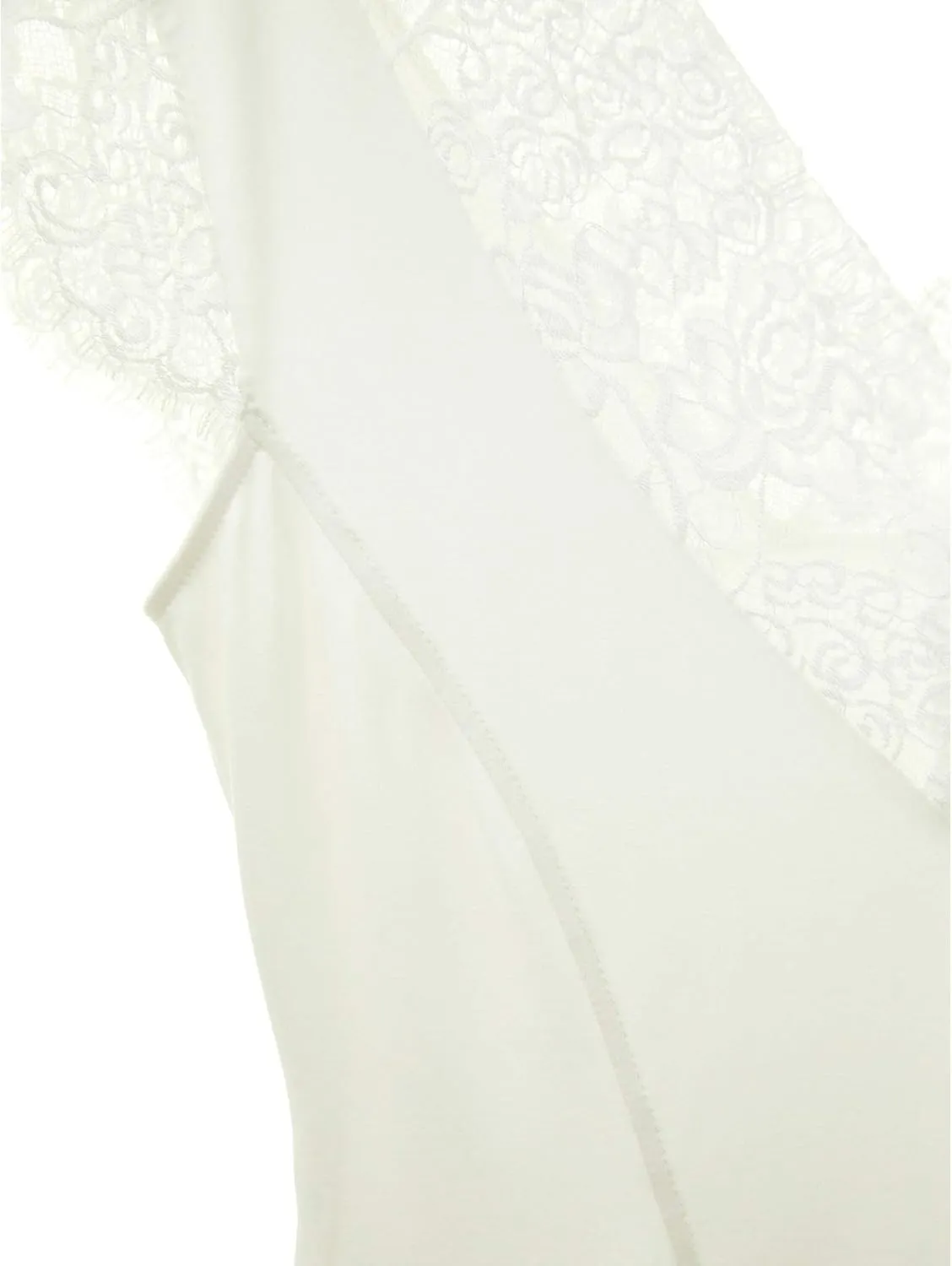AmlieBoutik Women Floral Lace Trim V Neck Sleeveless Blouse Top