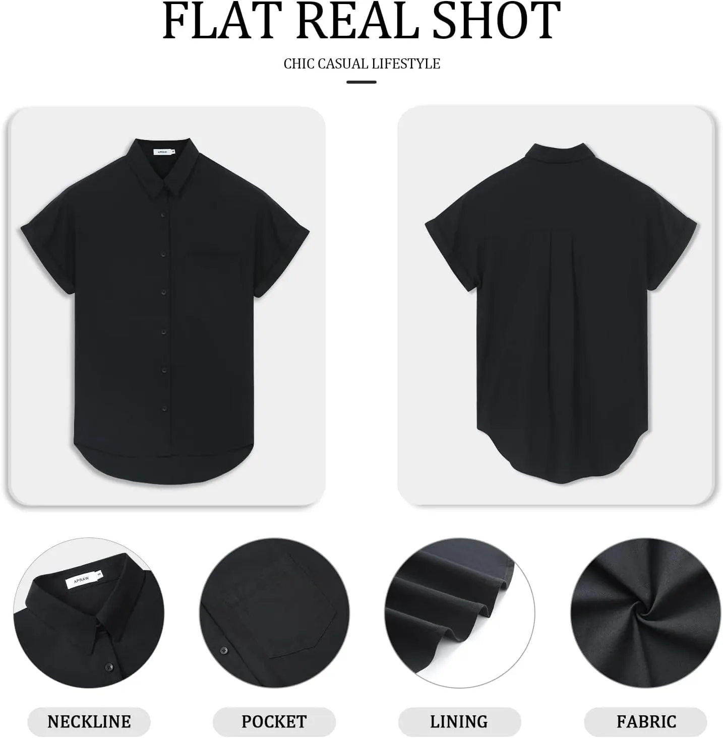 APRAW Womens Casual Button Down Short Sleeve Shirts 2025 Summer Fashion Cotton Linen Shirt Top Blouses with Pocket
