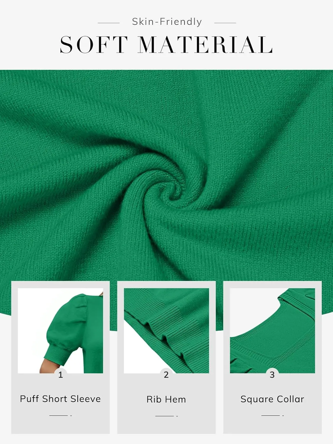 ATHMILE Women's Puff Short Sleeve Sweater Tops 2025 Spring Summer Trendy Casual T Shirts Blouses