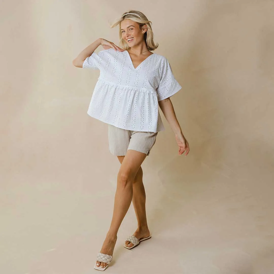 Baby Doll Blouse, White