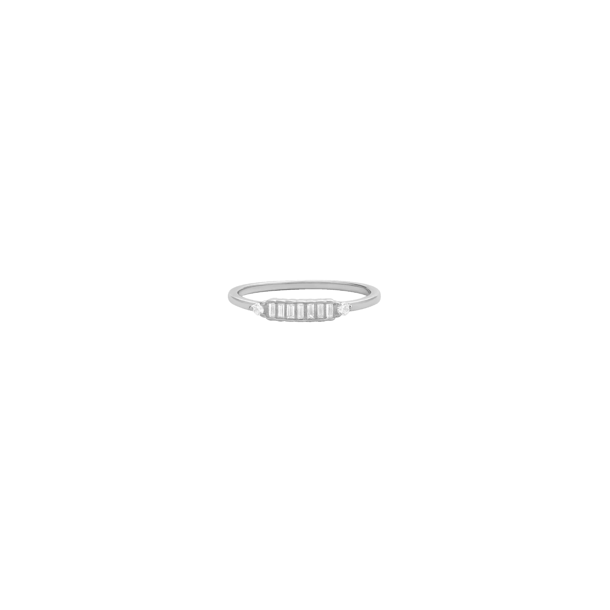 Baguette Diamond Art Deco Ring - 14K White Gold