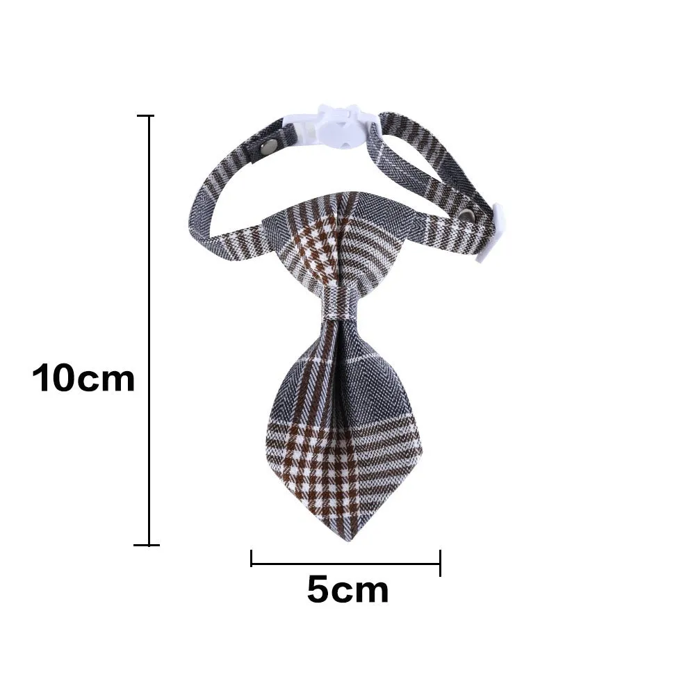 Cat Formal Neck Tie - Grey Plaid
