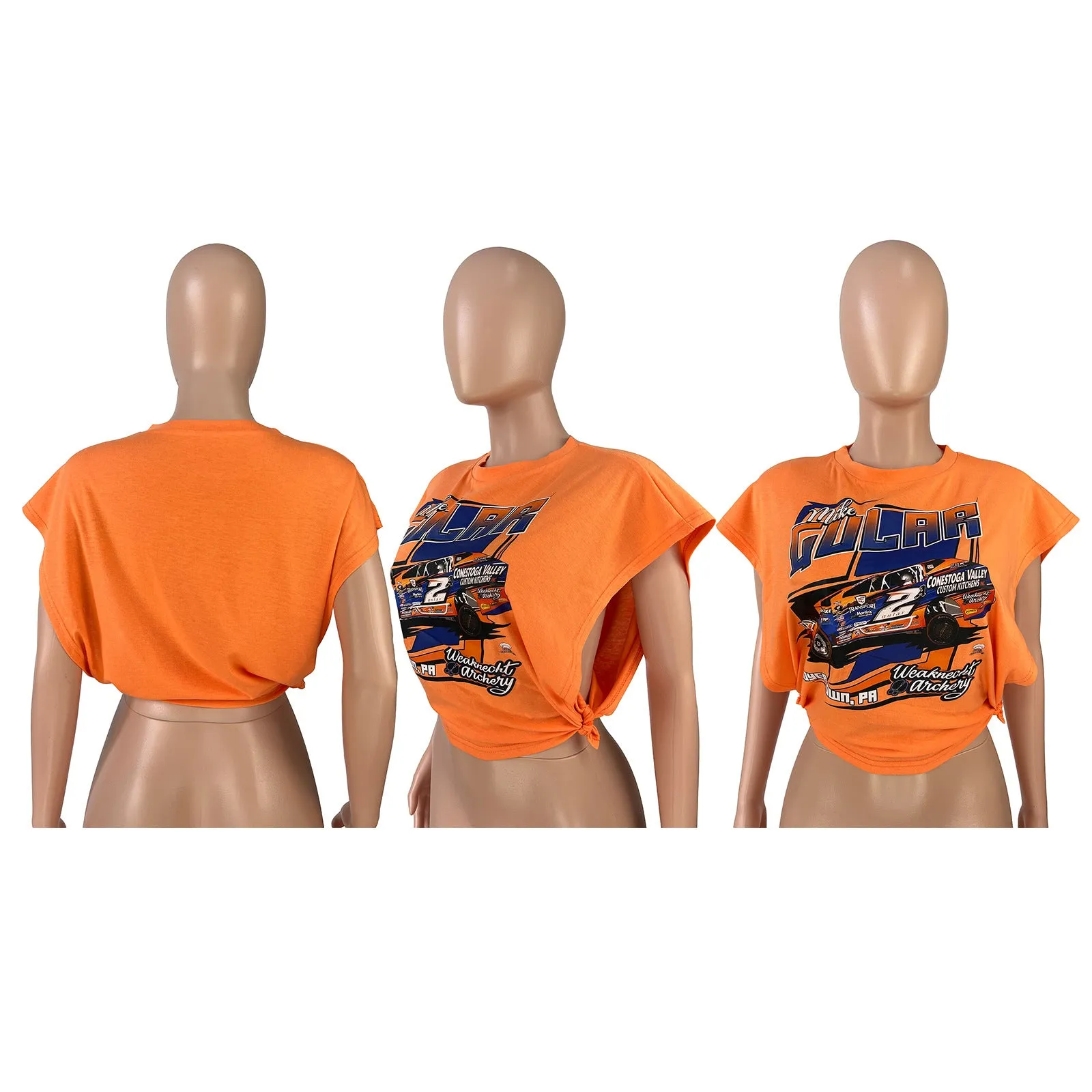 Cool printed sleeveless side cut T-Shirt Top AY2200