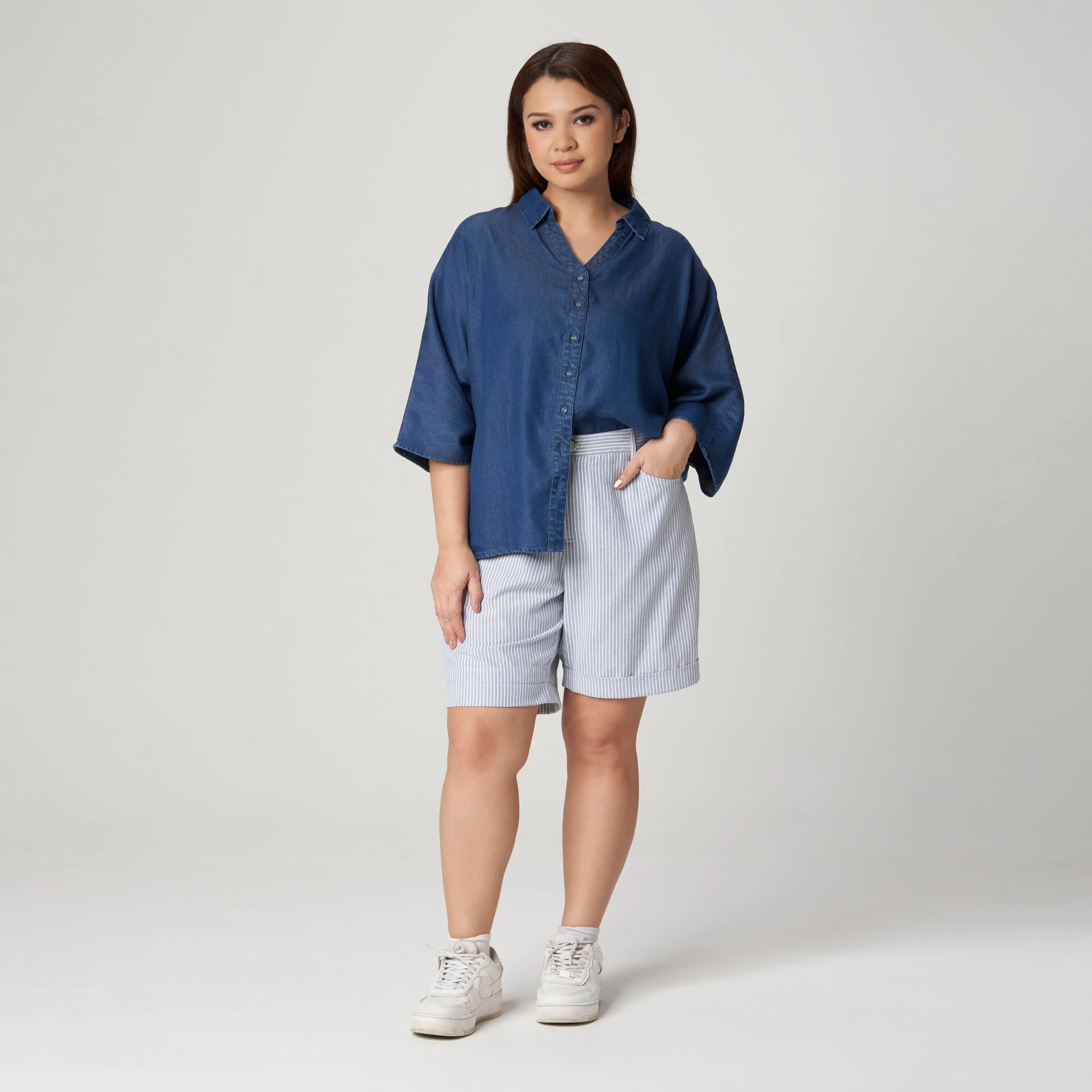 Denim Dolman Sleeve Shirt