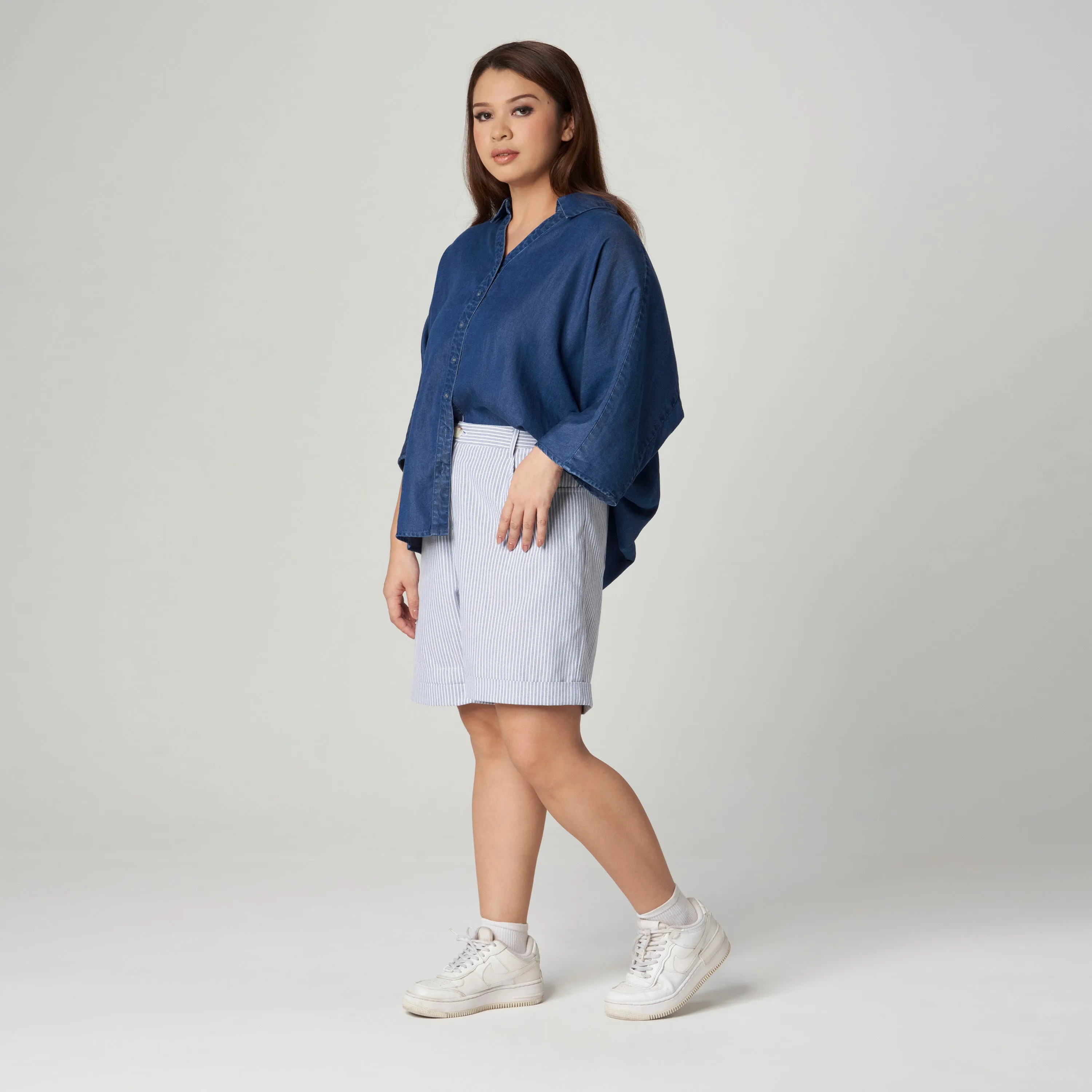 Denim Dolman Sleeve Shirt