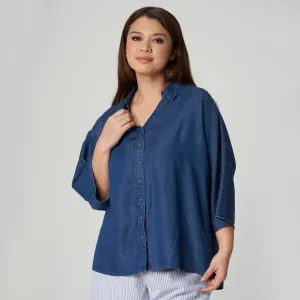 Denim Dolman Sleeve Shirt