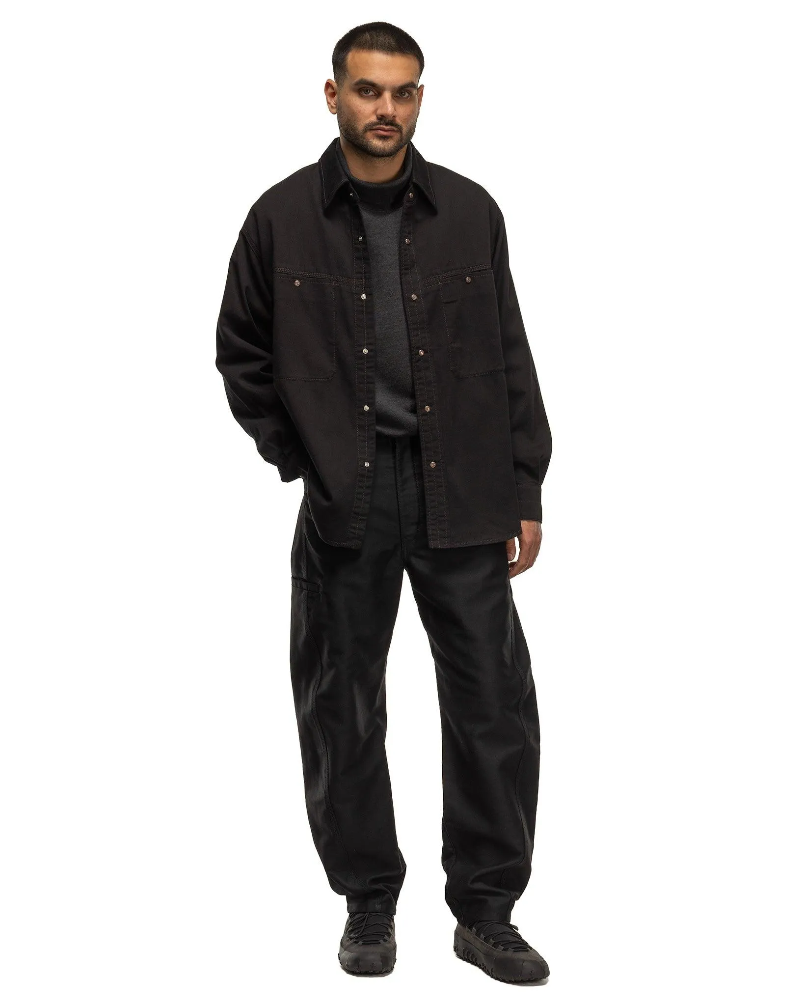 Denim Shirt With Snaps Black