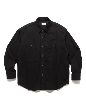 Denim Shirt With Snaps Black