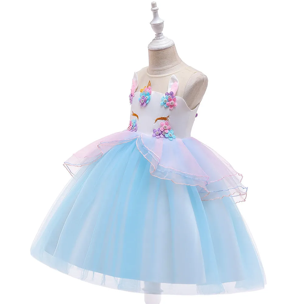 Fancydresswale Unicorn Blue dress for Girls