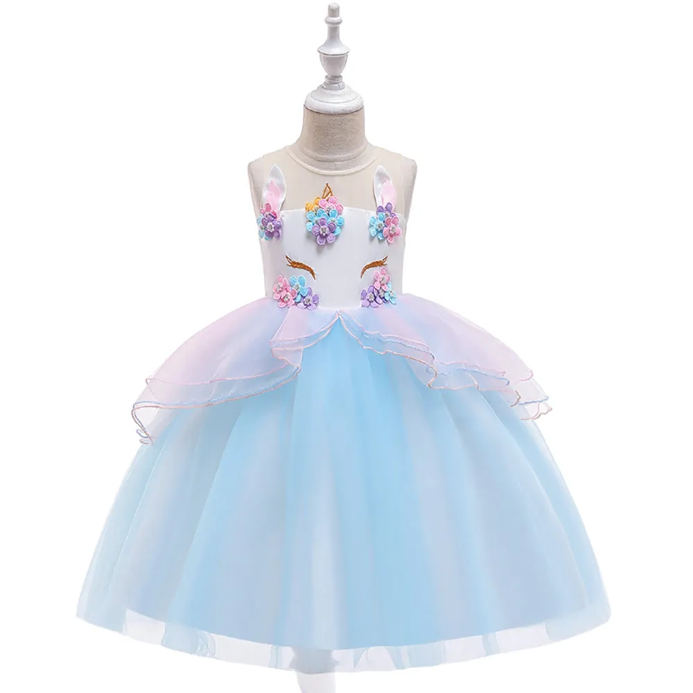 Fancydresswale Unicorn Blue dress for Girls