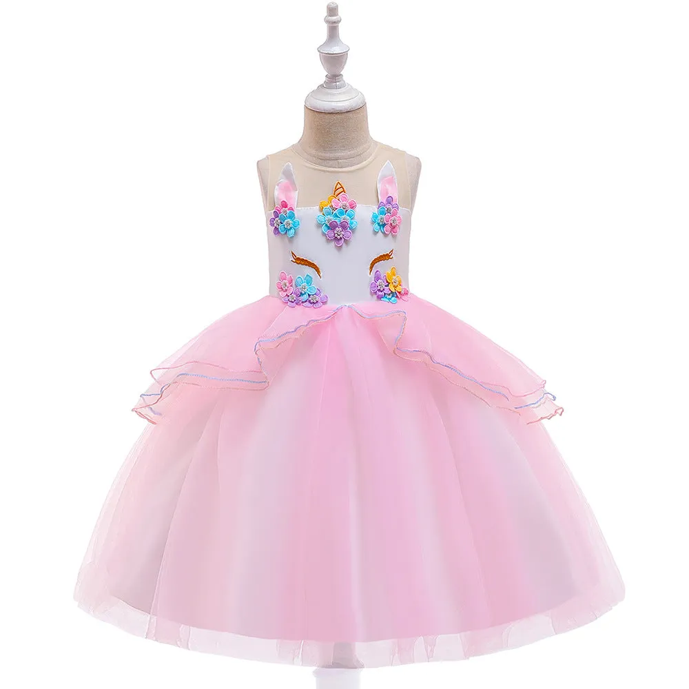 Fancydresswale Unicorn Pink dress for Girls with Accessories