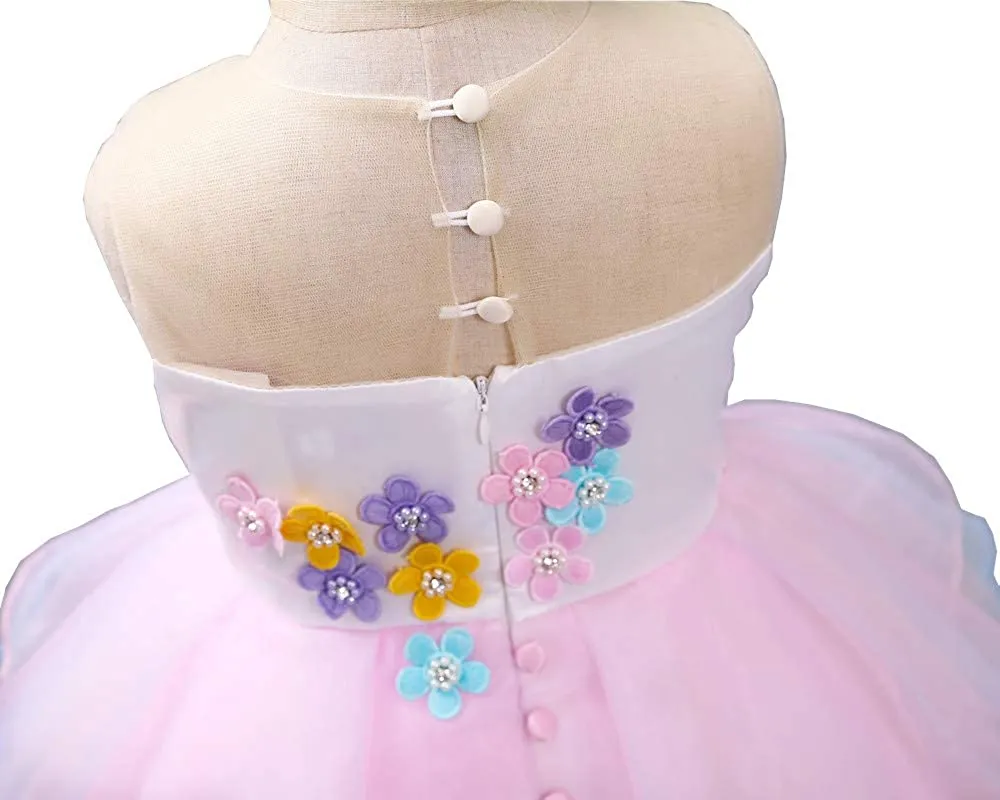 Fancydresswale Unicorn Pink dress for Girls with Accessories