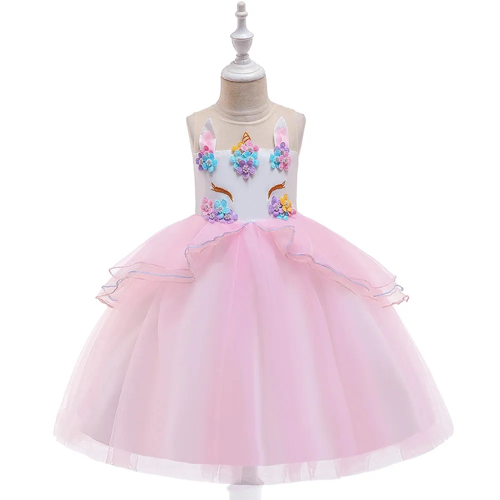 Fancydresswale Unicorn Pink dress for Girls with Accessories