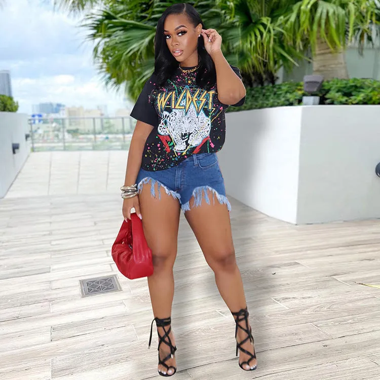 Fashion Printed Short Sleeve T-Shirt（AY1849）