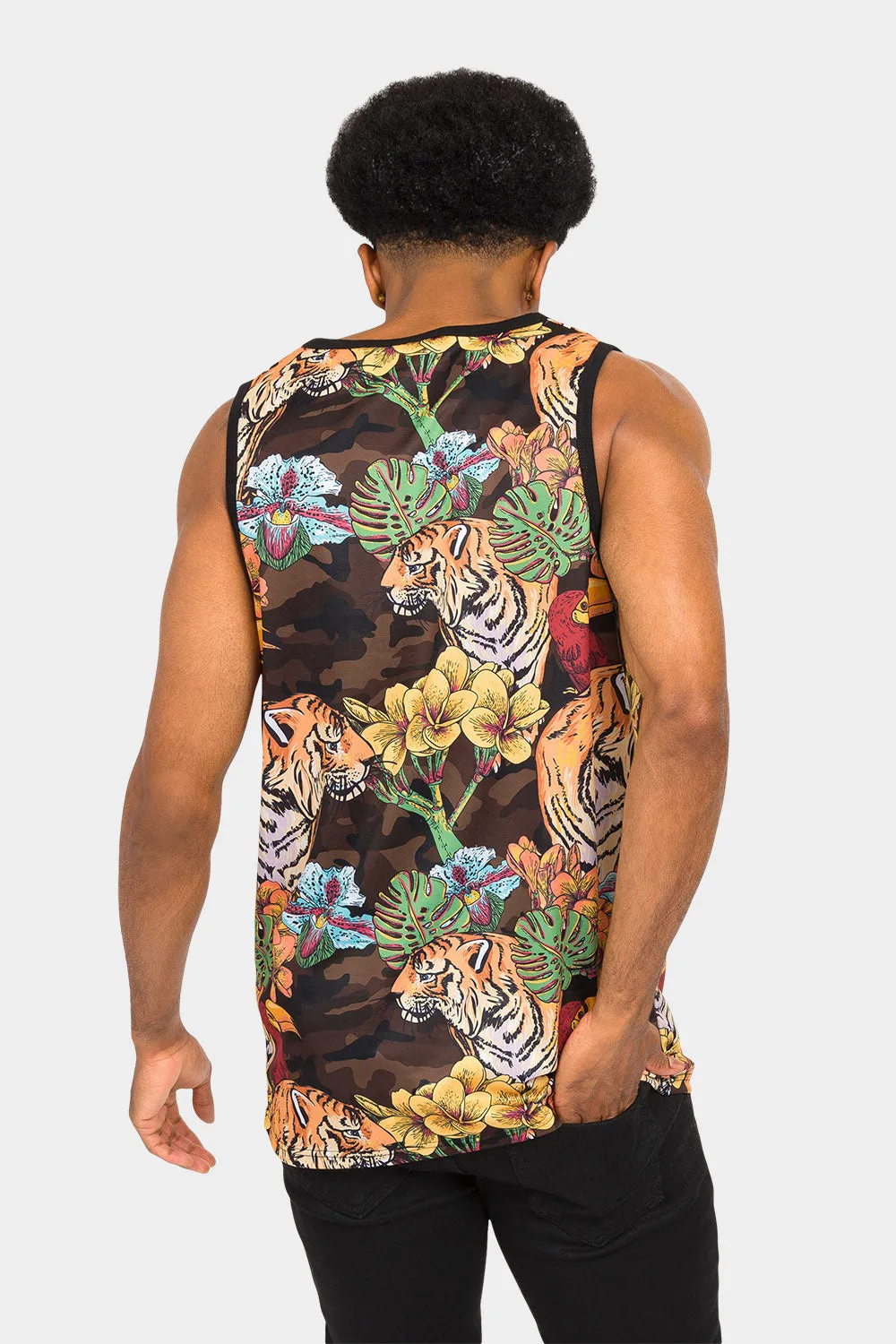 Floral Tiger Tank Top