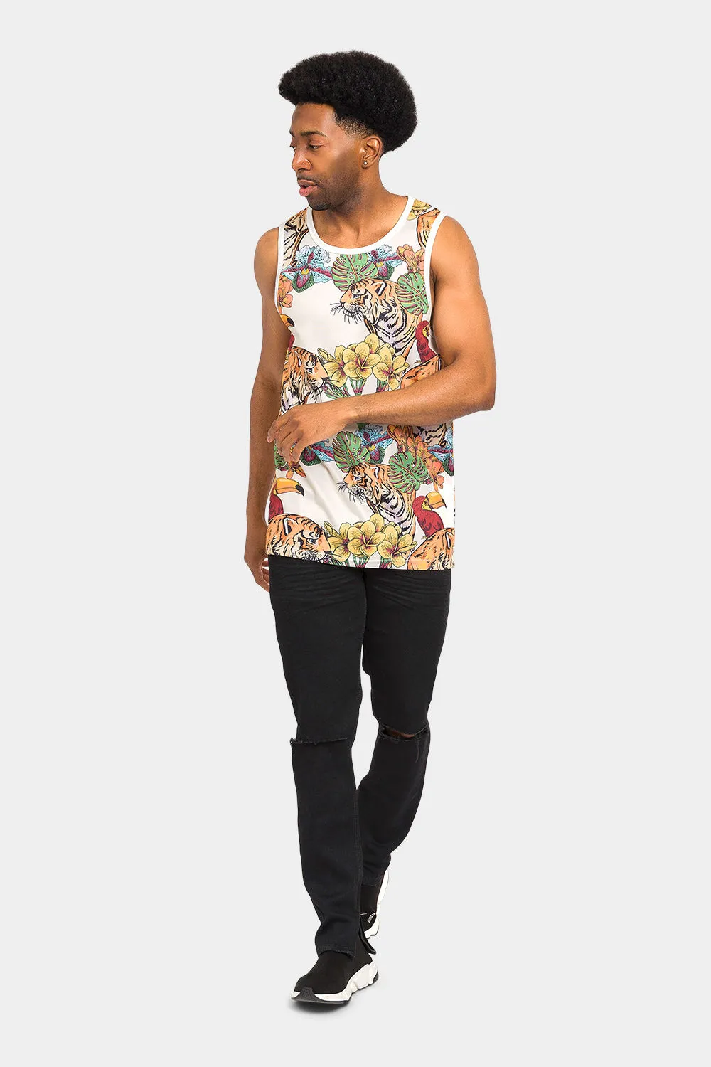 Floral Tiger Tank Top