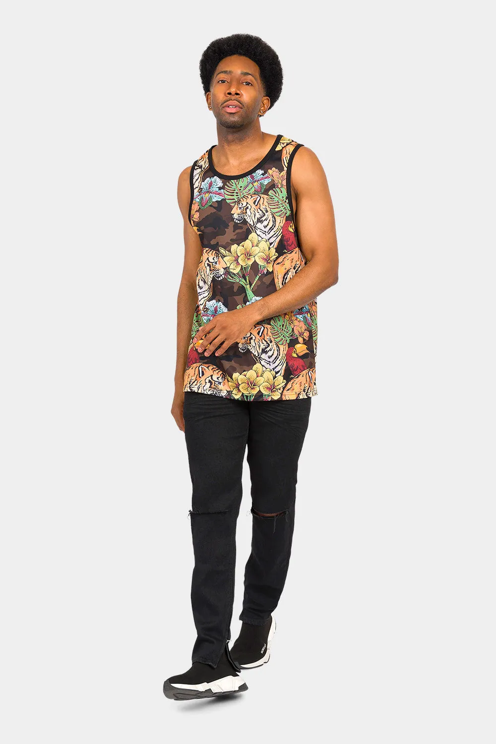 Floral Tiger Tank Top