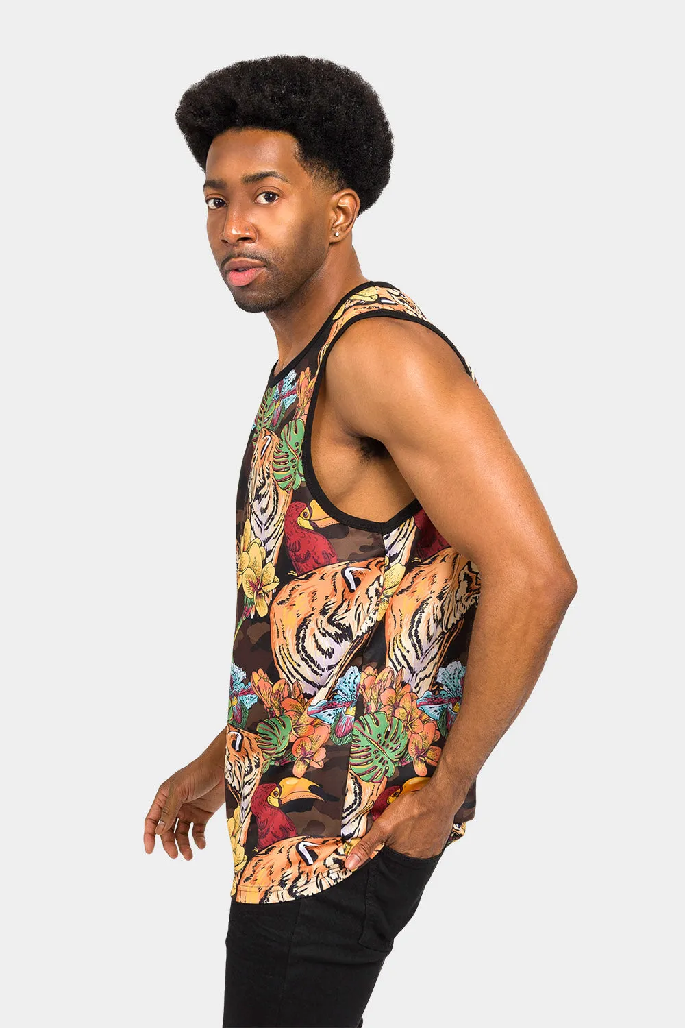 Floral Tiger Tank Top