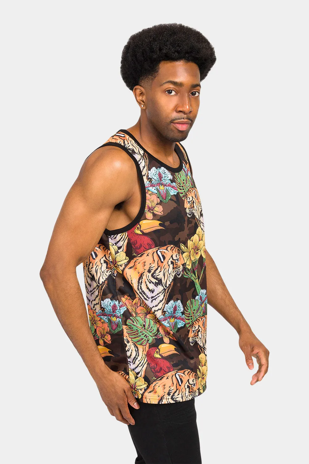 Floral Tiger Tank Top