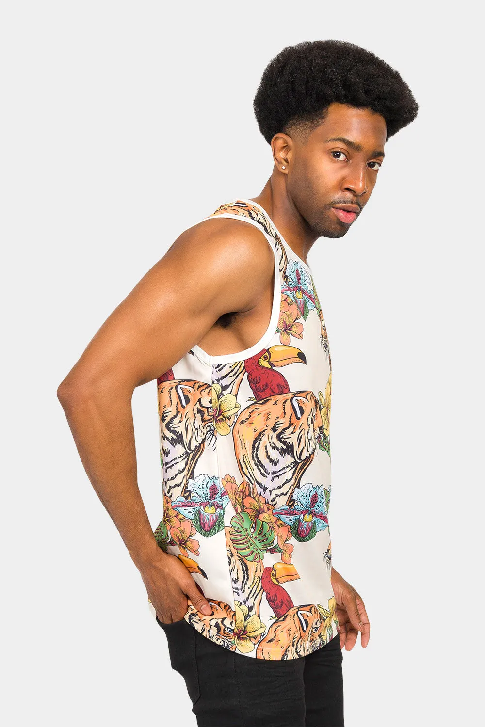 Floral Tiger Tank Top