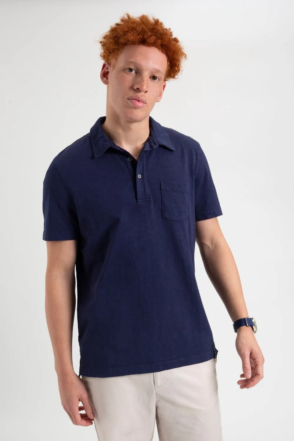 Garment Dye Beatnik Polo - Indigo