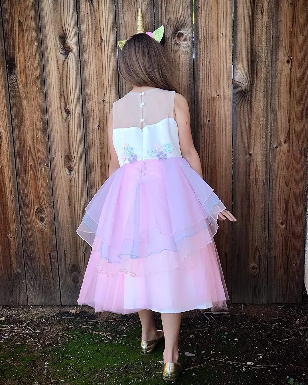 Girls Unicorn Dress up Fancy Costume for Pageant Party Colour Pink(DJS-006)
