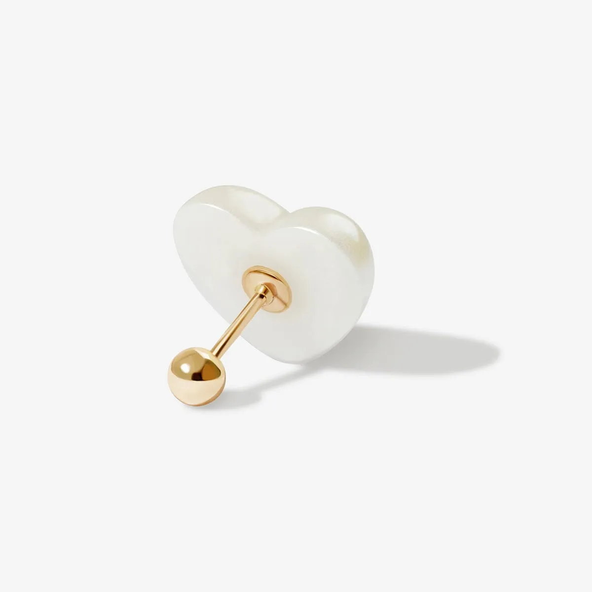 Leo large puffy pearl heart piercing