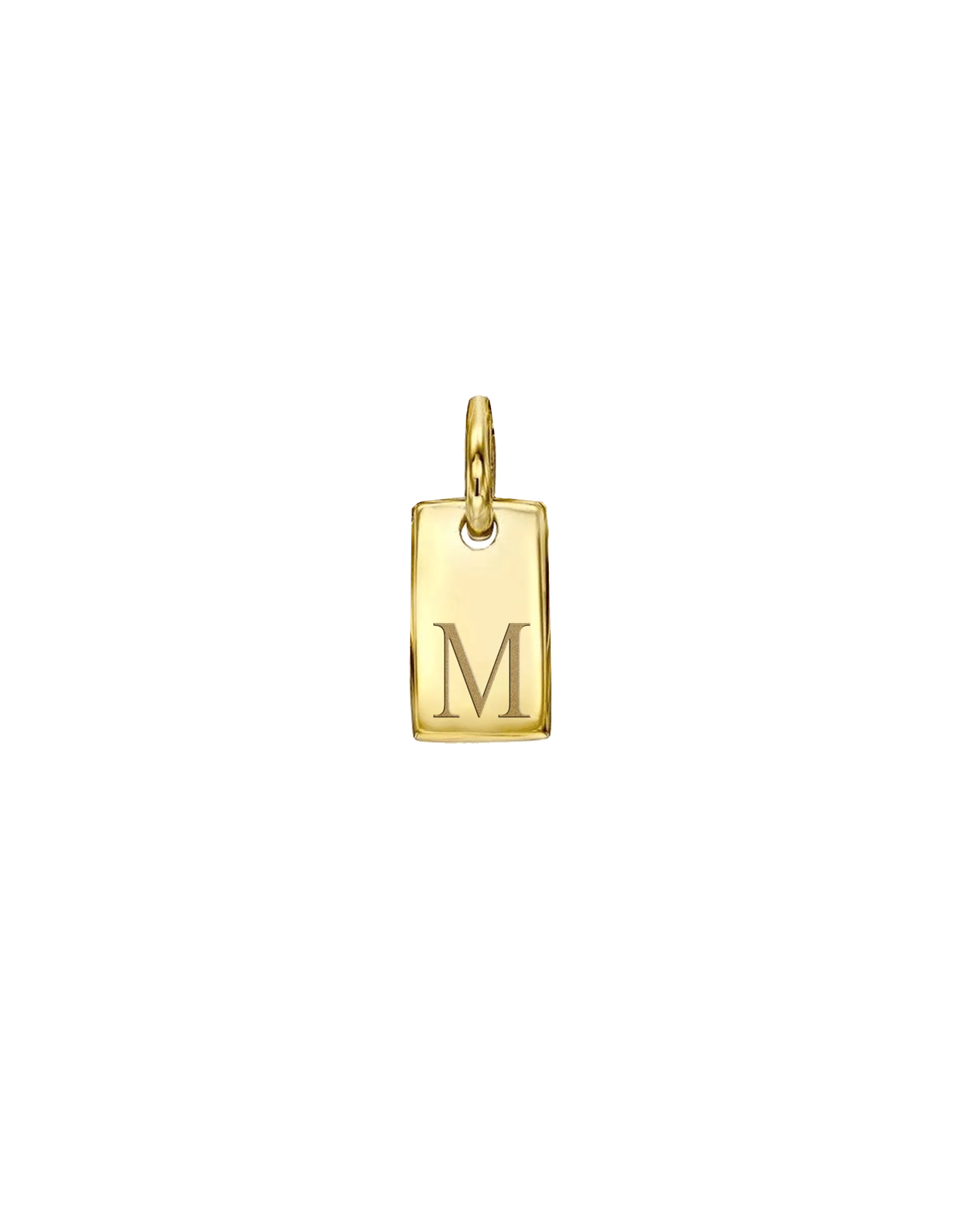 Mini Dog Tag Charm - 14K Yellow Gold