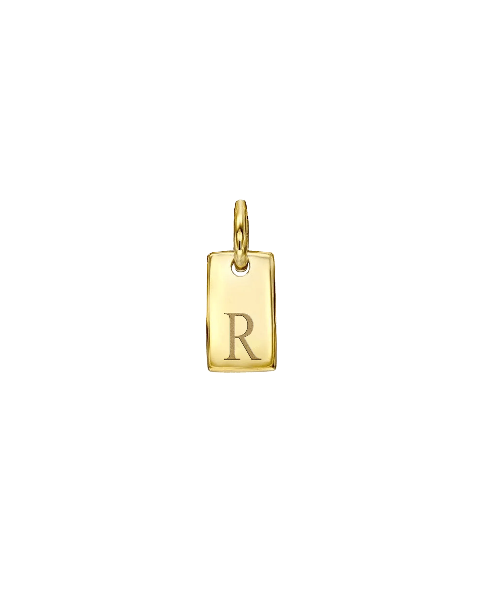 Mini Dog Tag Charm - 14K Yellow Gold