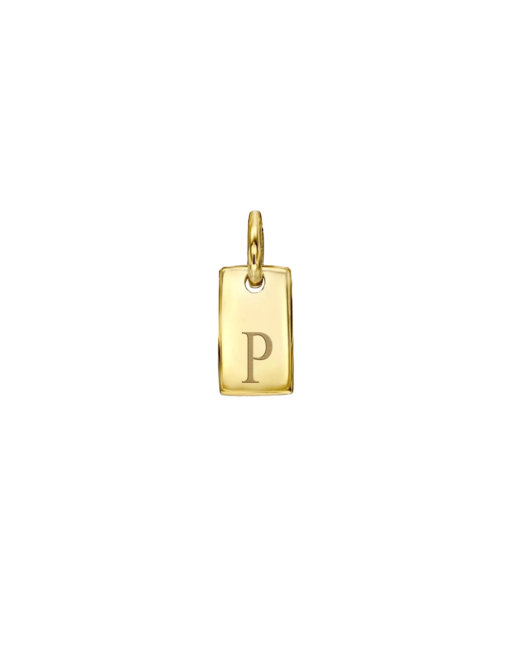 Mini Dog Tag Charm - 14K Yellow Gold