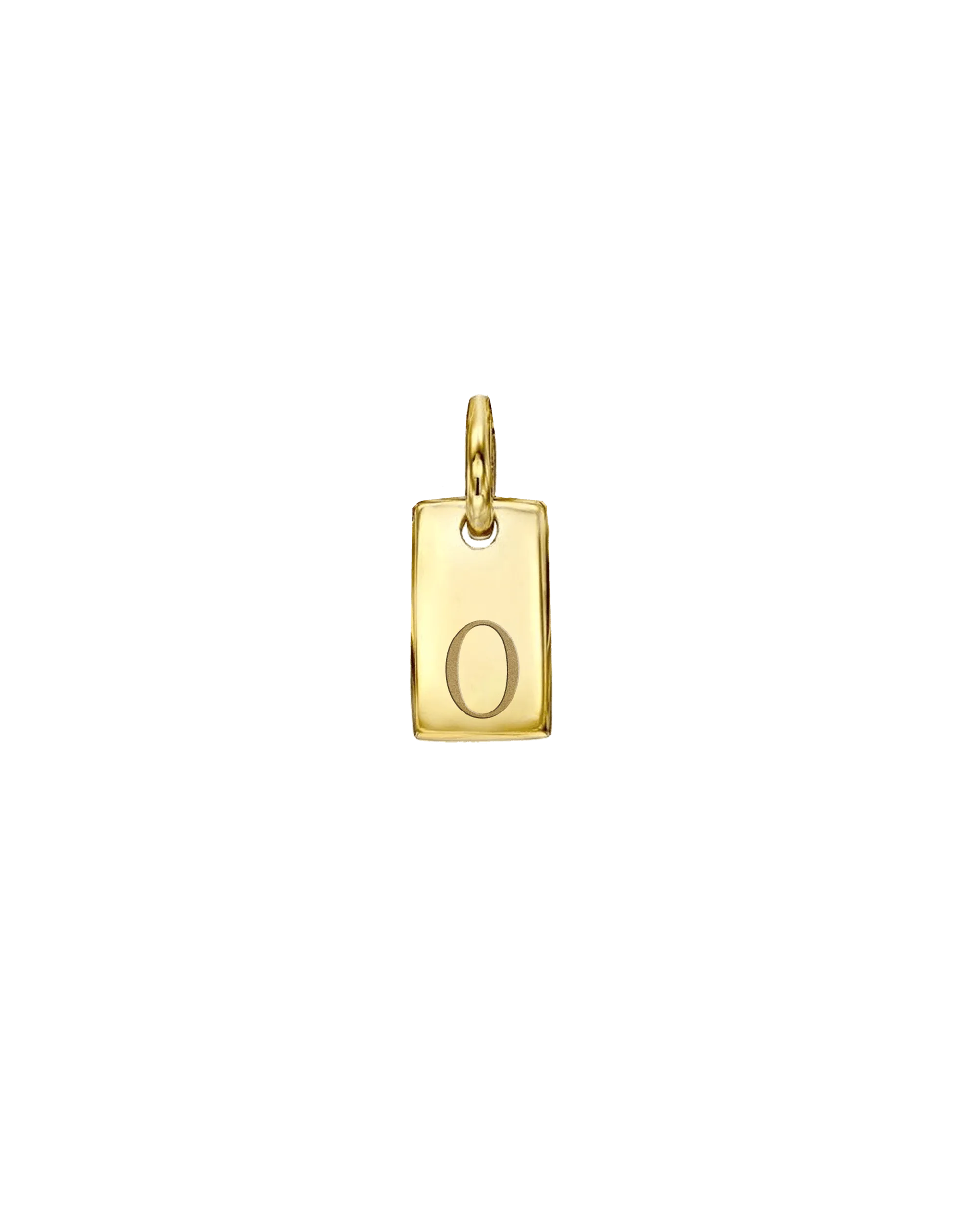 Mini Dog Tag Charm - 14K Yellow Gold