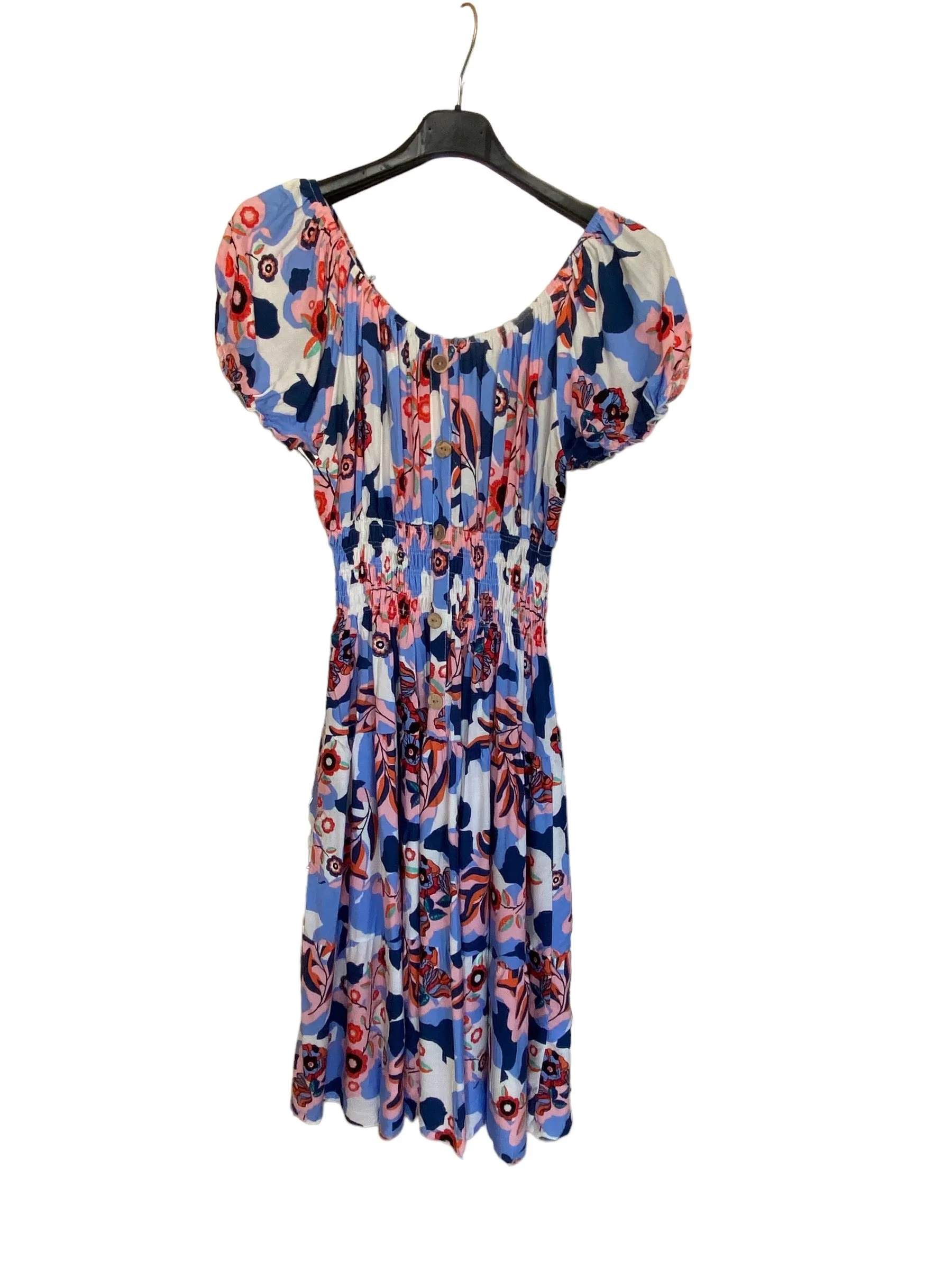 New Retro Flower Print Midi Dress (3 Colours)