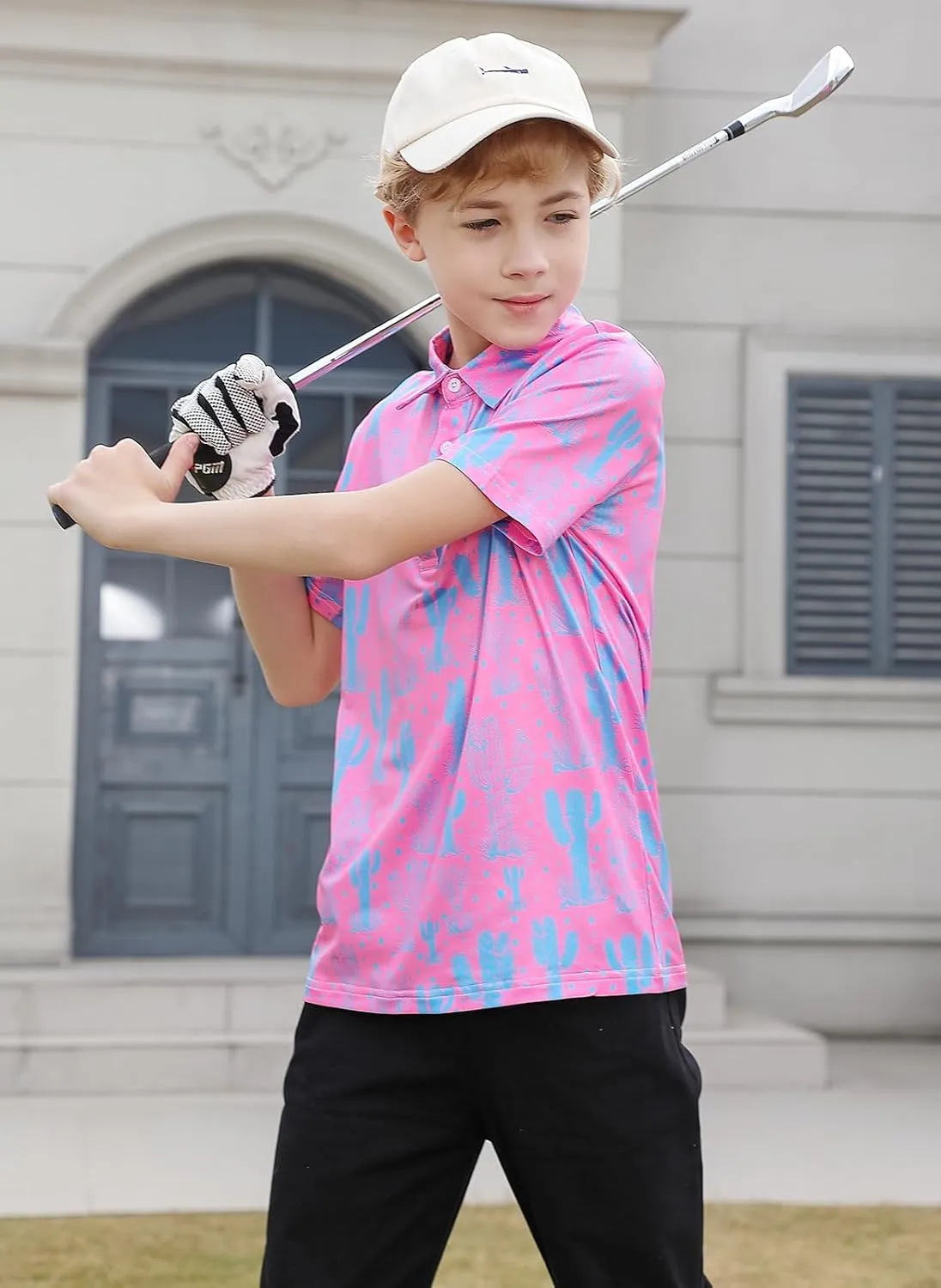 RAISEVERN Boys Polo Shirt Golf School Uniforms 5-14 Years Tops Short Sleeve