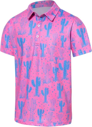 RAISEVERN Boys Polo Shirt Golf School Uniforms 5-14 Years Tops Short Sleeve