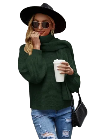 Round Neck Lantern Sleeve Sweater