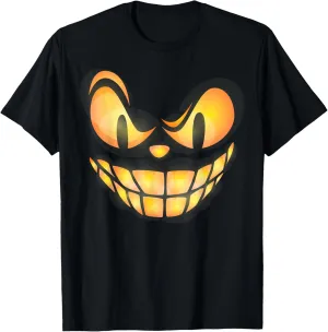 Scary Pumpkin Face Boys Girls Kids Halloween Costume T-Shirt