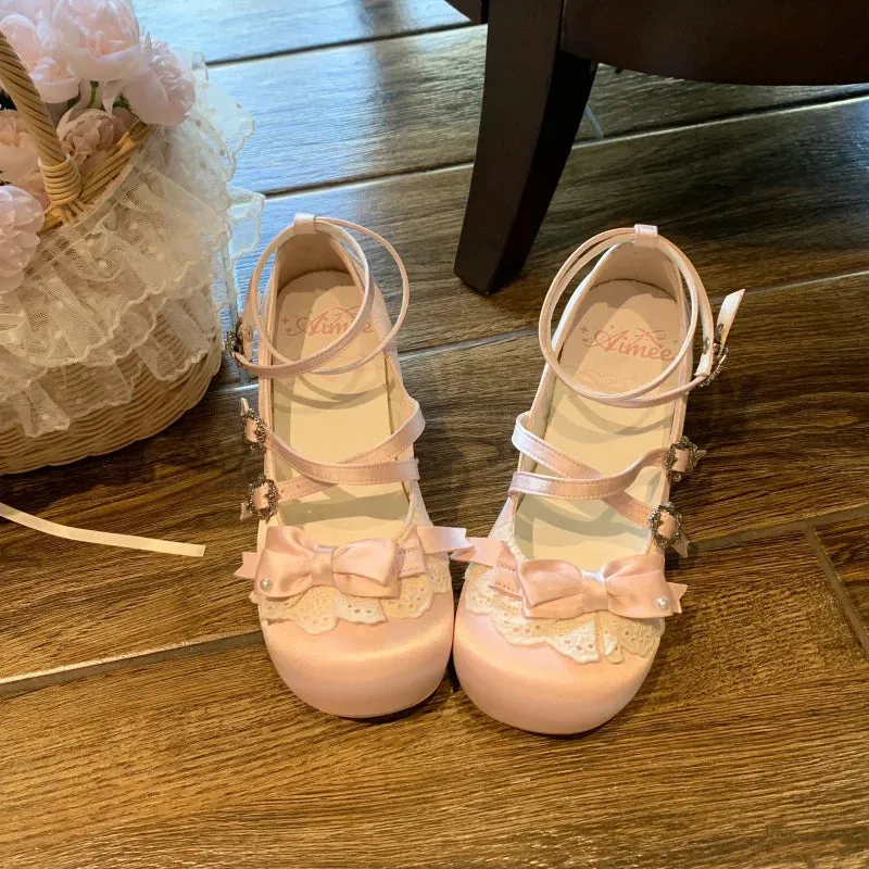 TAVIMART  -  Lolita Shoes Cute Sweet Girl Student Campus Tea Party Single Shoes Cos Loli Kawaii Japanese Casual Shoes