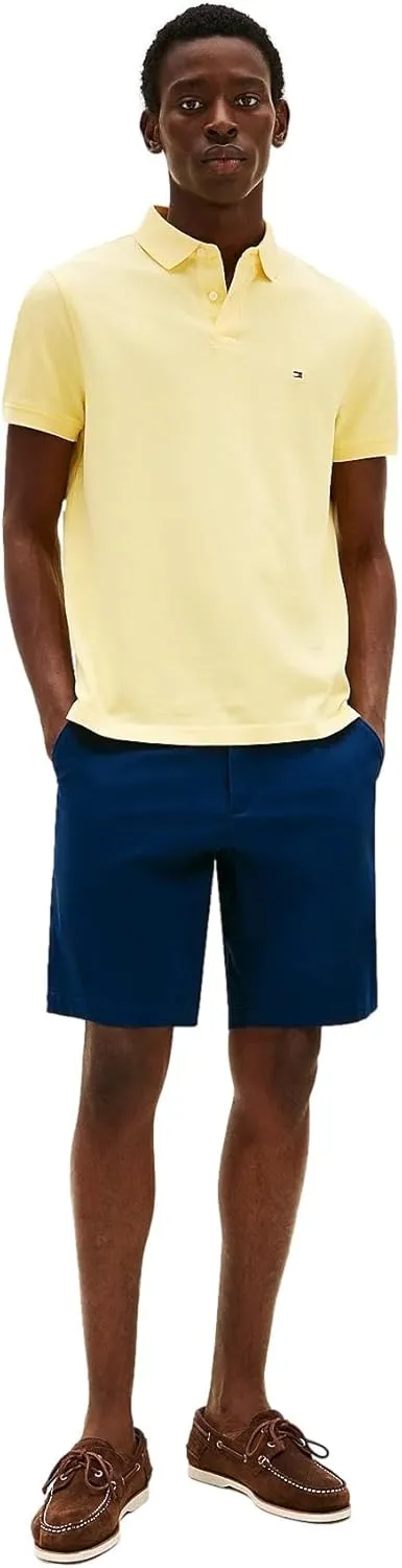 Tommy Hilfiger Men's Regular Fit Solid Color Short Sleeve Stretch Pique Polo Shirt
