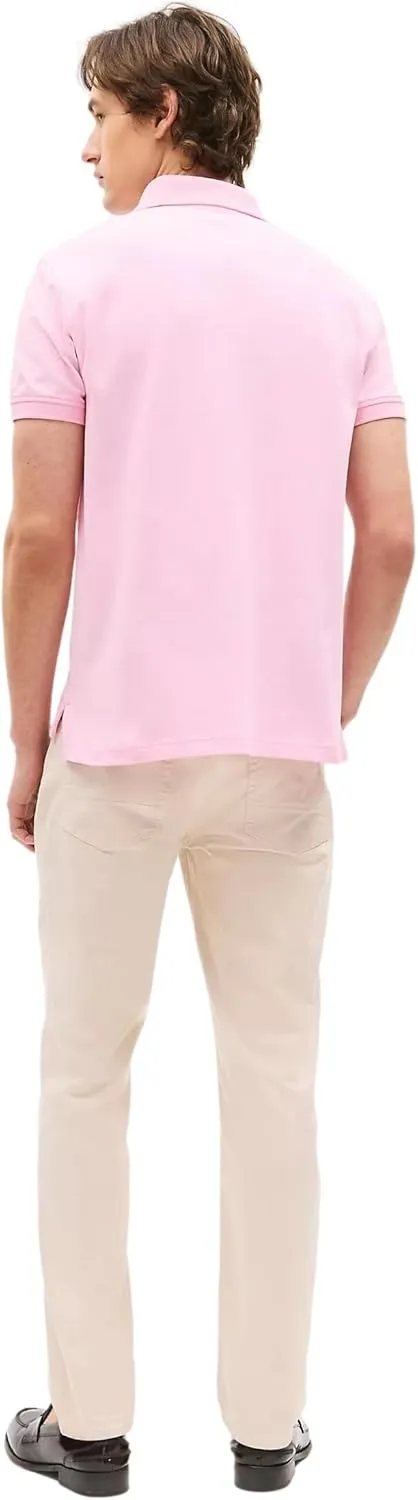 Tommy Hilfiger Men's Regular Fit Solid Color Short Sleeve Stretch Pique Polo Shirt