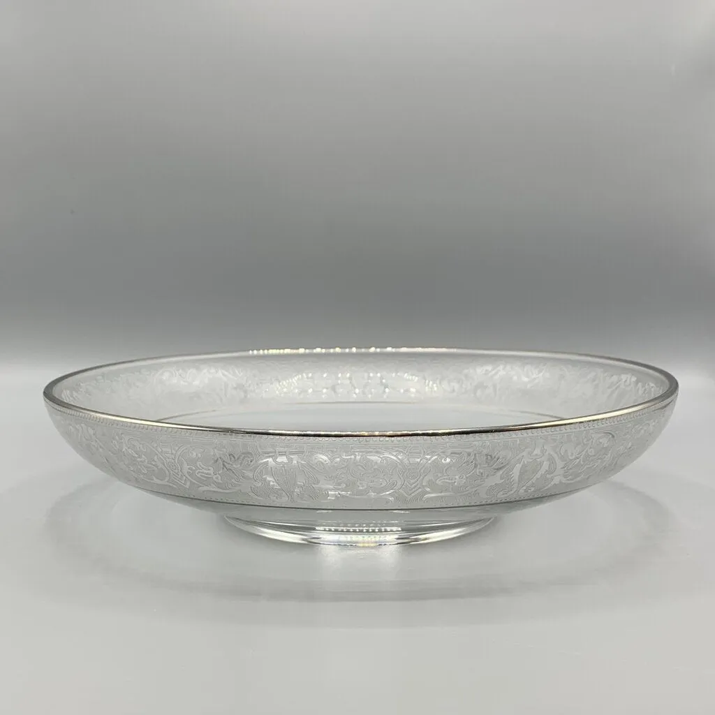 Vintage Glastonbury-Lotus “Brocade Silver” Flared Bowl /hg