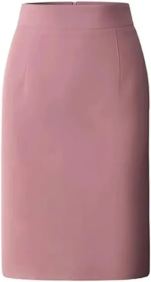 Women's Office Pencil Skirt Slim High Waist Solid Color Tight Back Slit Zipper Skirt